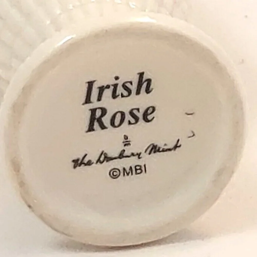 Retired “Irish Rose” Bone China Bud Vase Made for the Danbury Mint 5” tall Heart